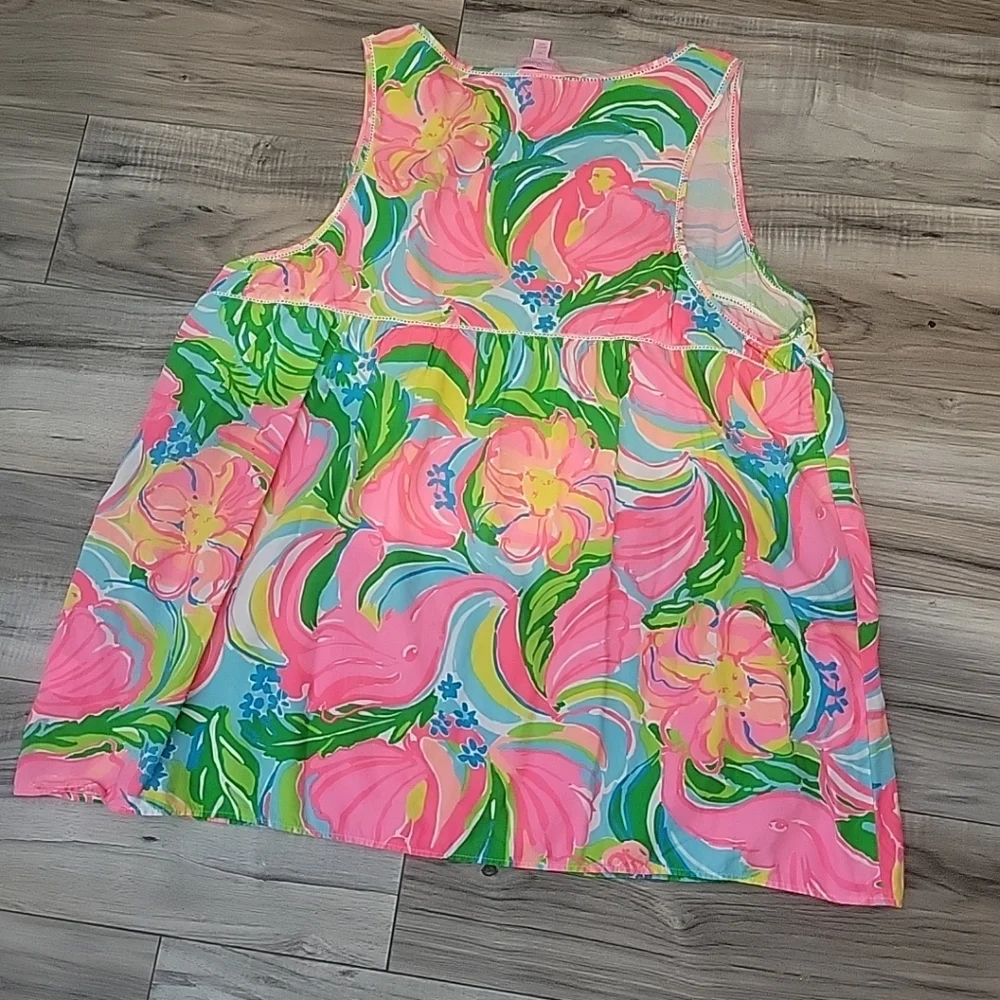 Lilly Pulitzer Pink Green Blue Floral Tank Top - Picture 2 of 8